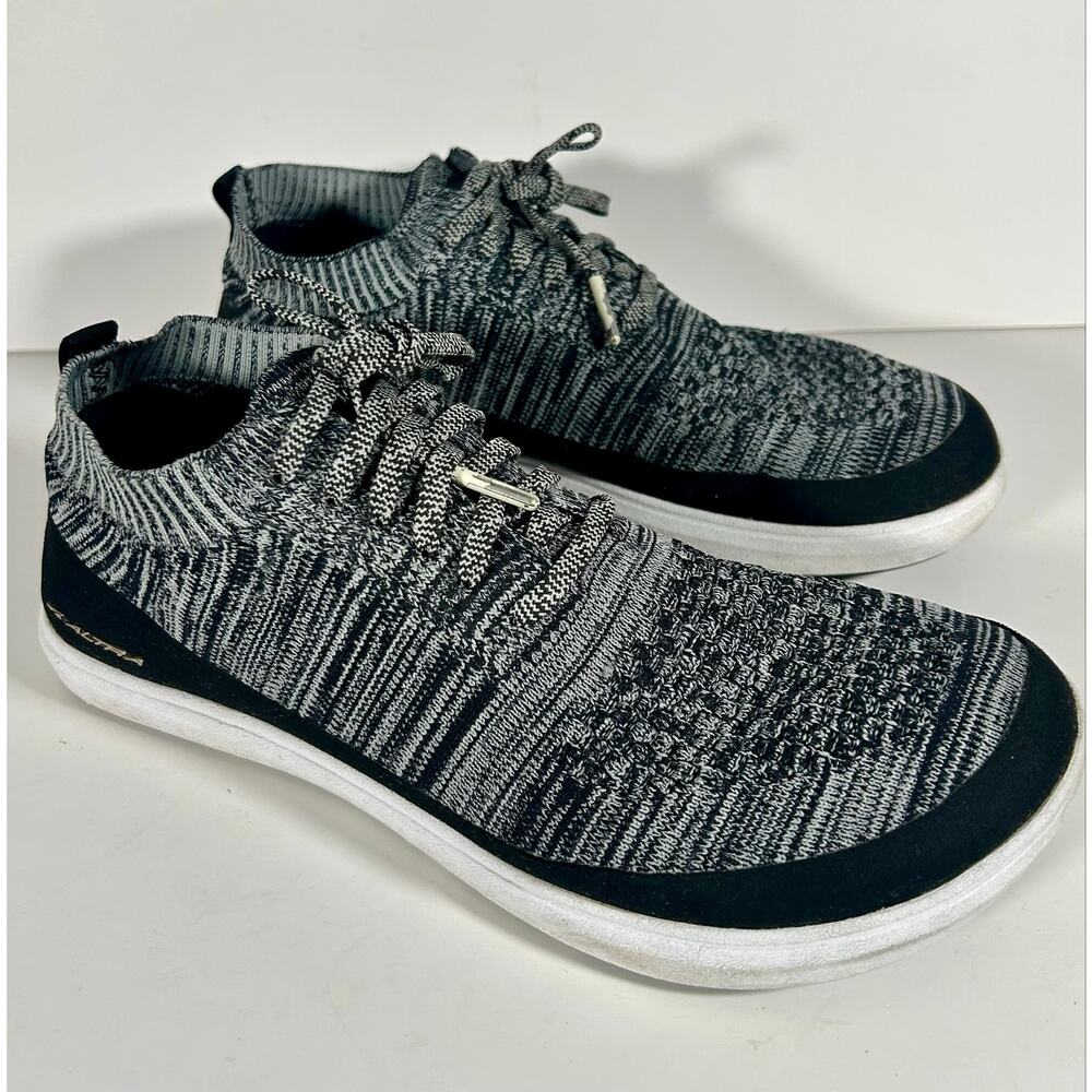 Altra Vali Knit Women's 9.5 Gray Black Minimalist Walking Shoes Wide Toe Box